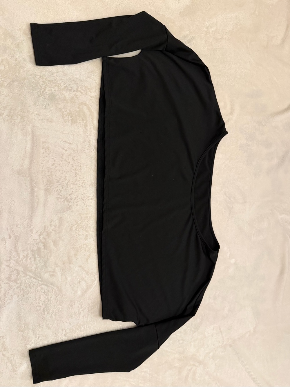 Black Long Sleeve Women's Crop Top